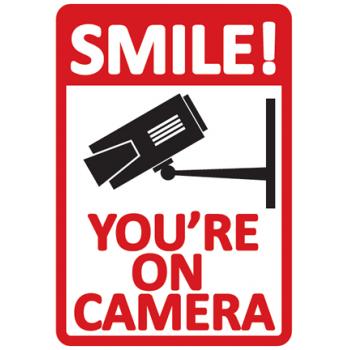 Sticker 'Smile! You're on Camera'